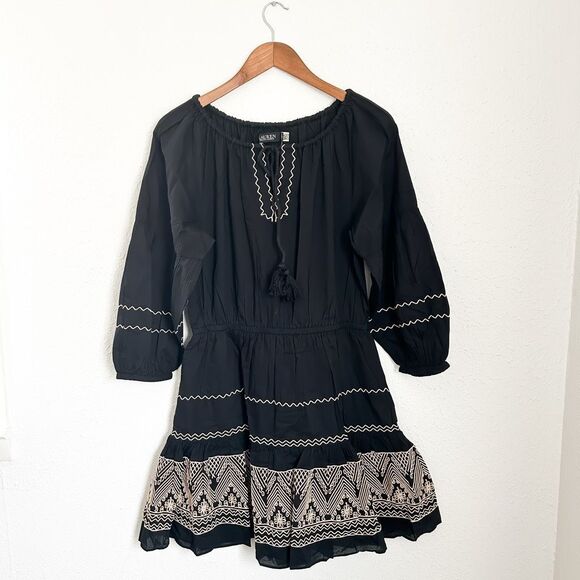 Lauren Ralph Lauren Embroidered Cotton Voile Tassel Dress New Size 6 Long Sleeve - Picture 5 of 10